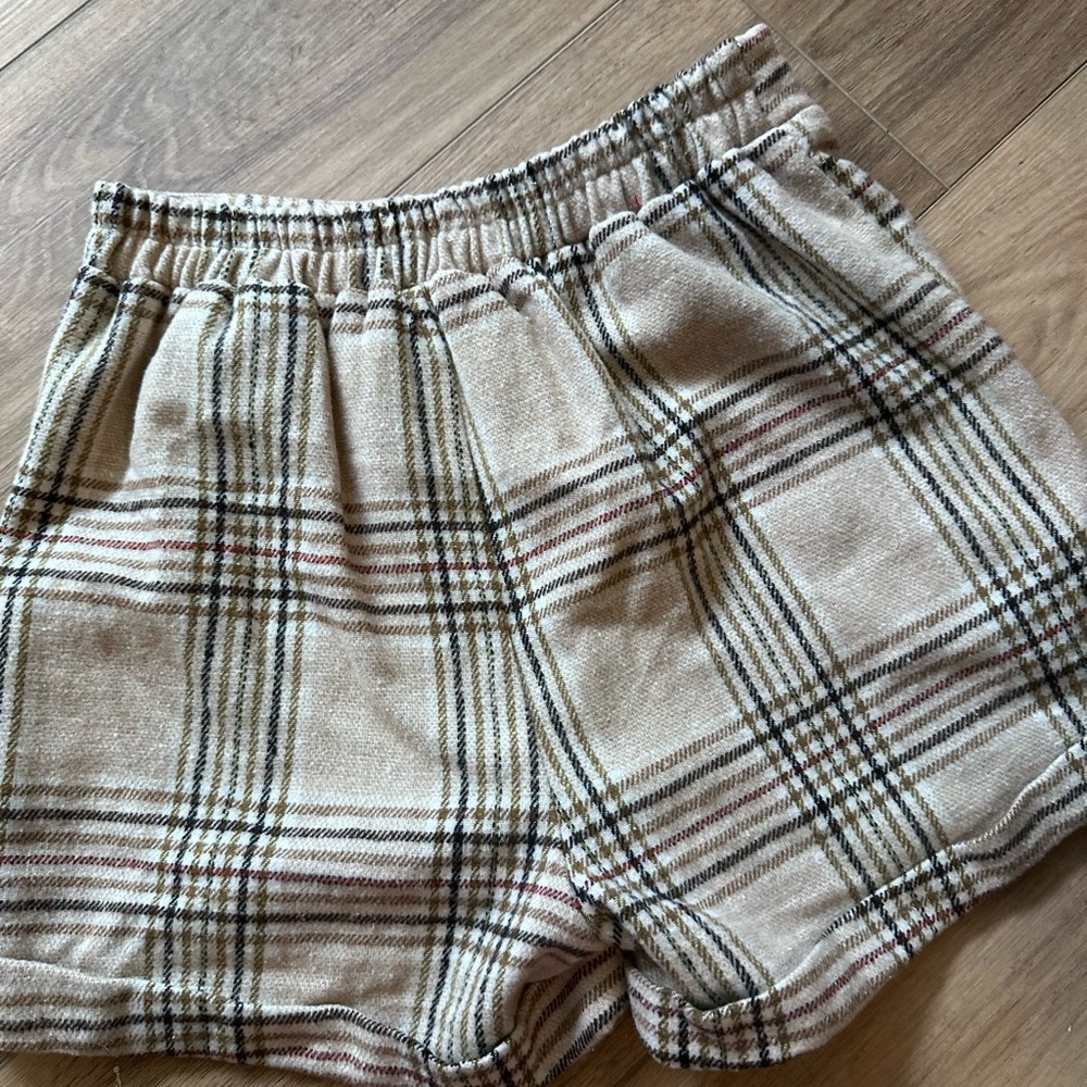 Sage Tan Plaid Women's Bermudas - Picture 2 of 3